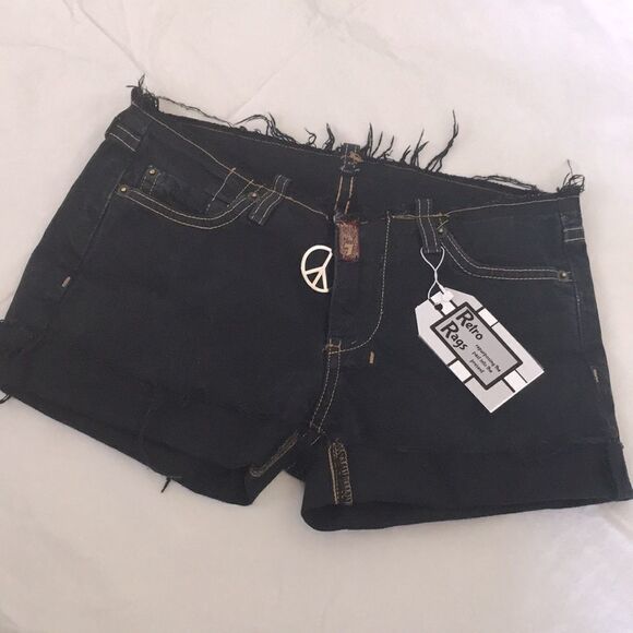 Vintage Pants - Vintage Black jean cutoff shorts